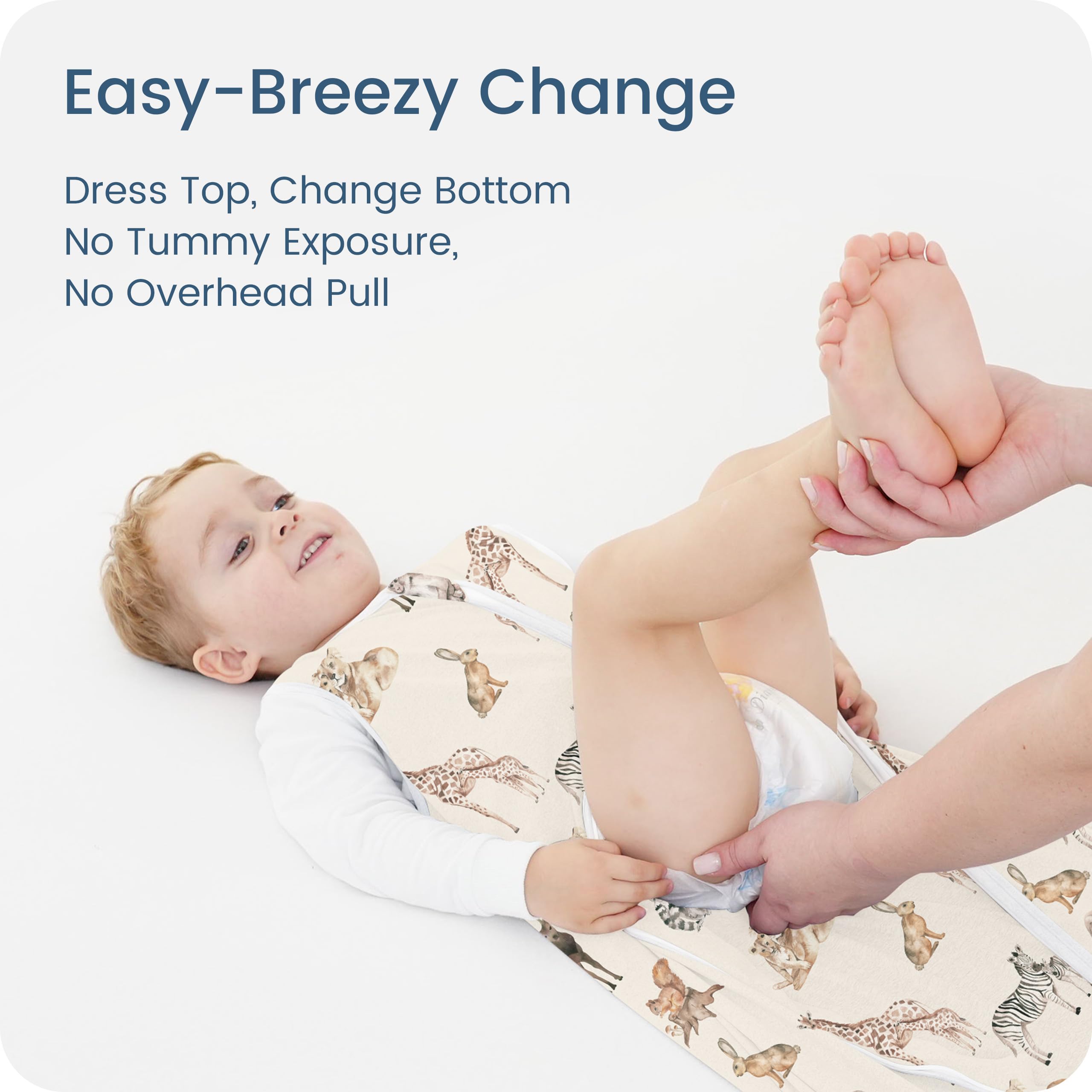 TOTBASIC sleep sack zipper guard and chin guard protect delicate skin.