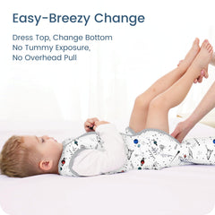 TOTBASIC sleep sack zipper detail shows two-way zips for easy access without skin irritation.