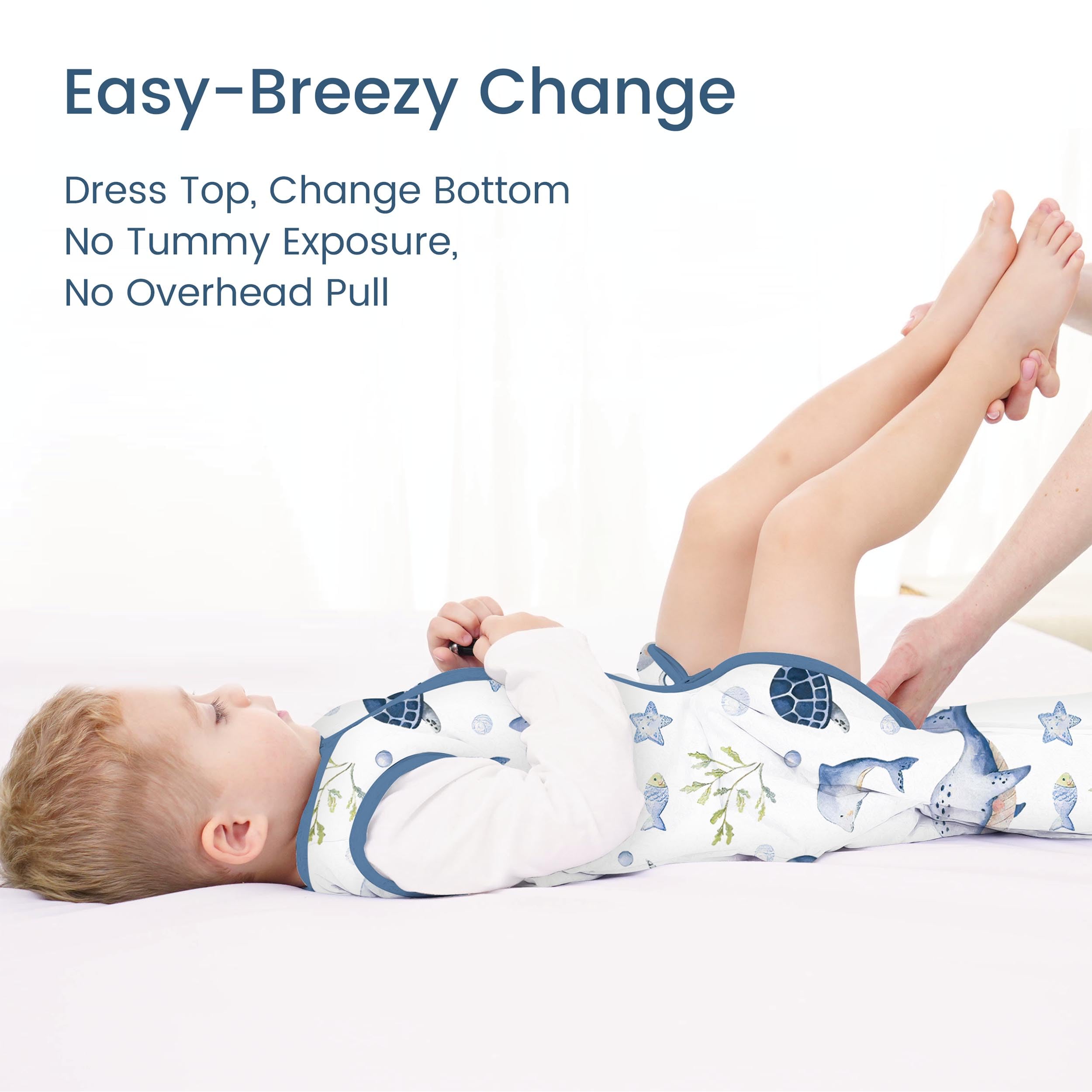 TotBASIC sleep sack zipper guard close-up protecting skin during nightly changes.