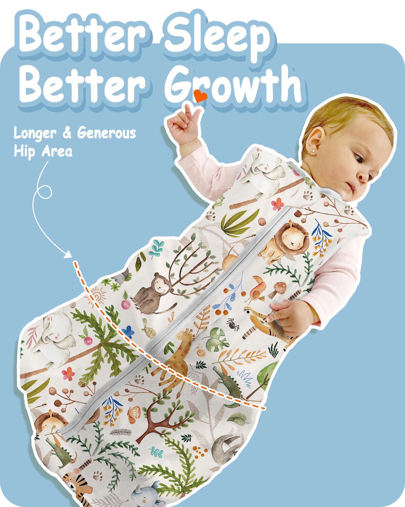 TOTBASIC sleeveless blanket uses soft knit for gentle skin contact and all-night comfort.
