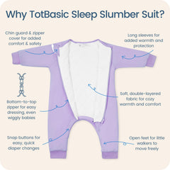 TOTBASIC soft breathable fabric long sleeve sleep sack feels gentle on baby skin.