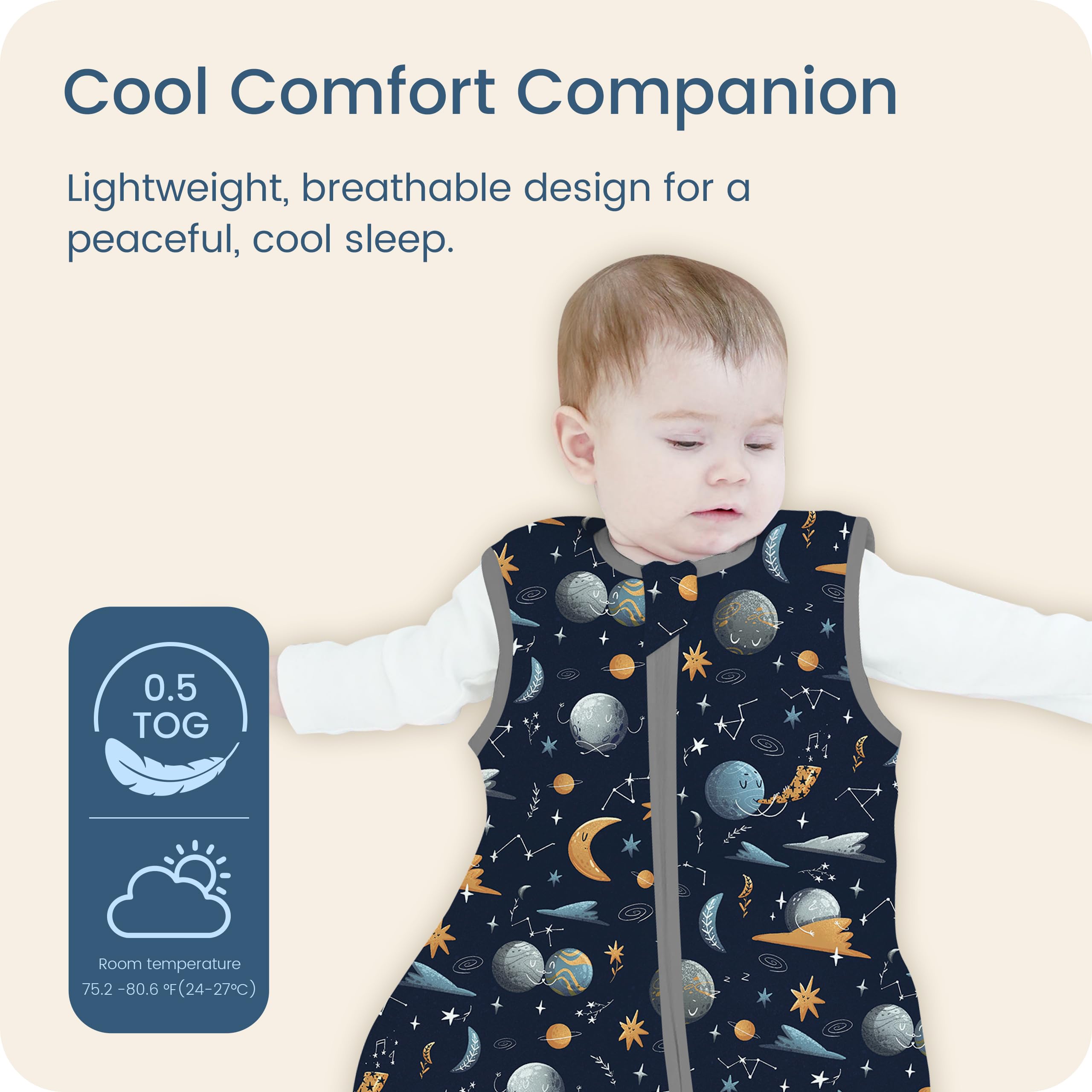 TOTBASIC Space Odyssey back view highlights secure sleeveless design for active toddlers