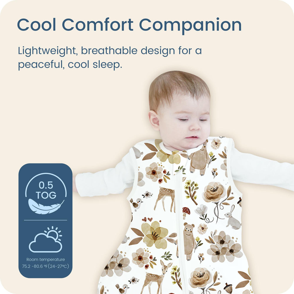 TOTBASIC Toddler Sleep Sack Brownie Buddies side view showing secure hip-friendly fit
