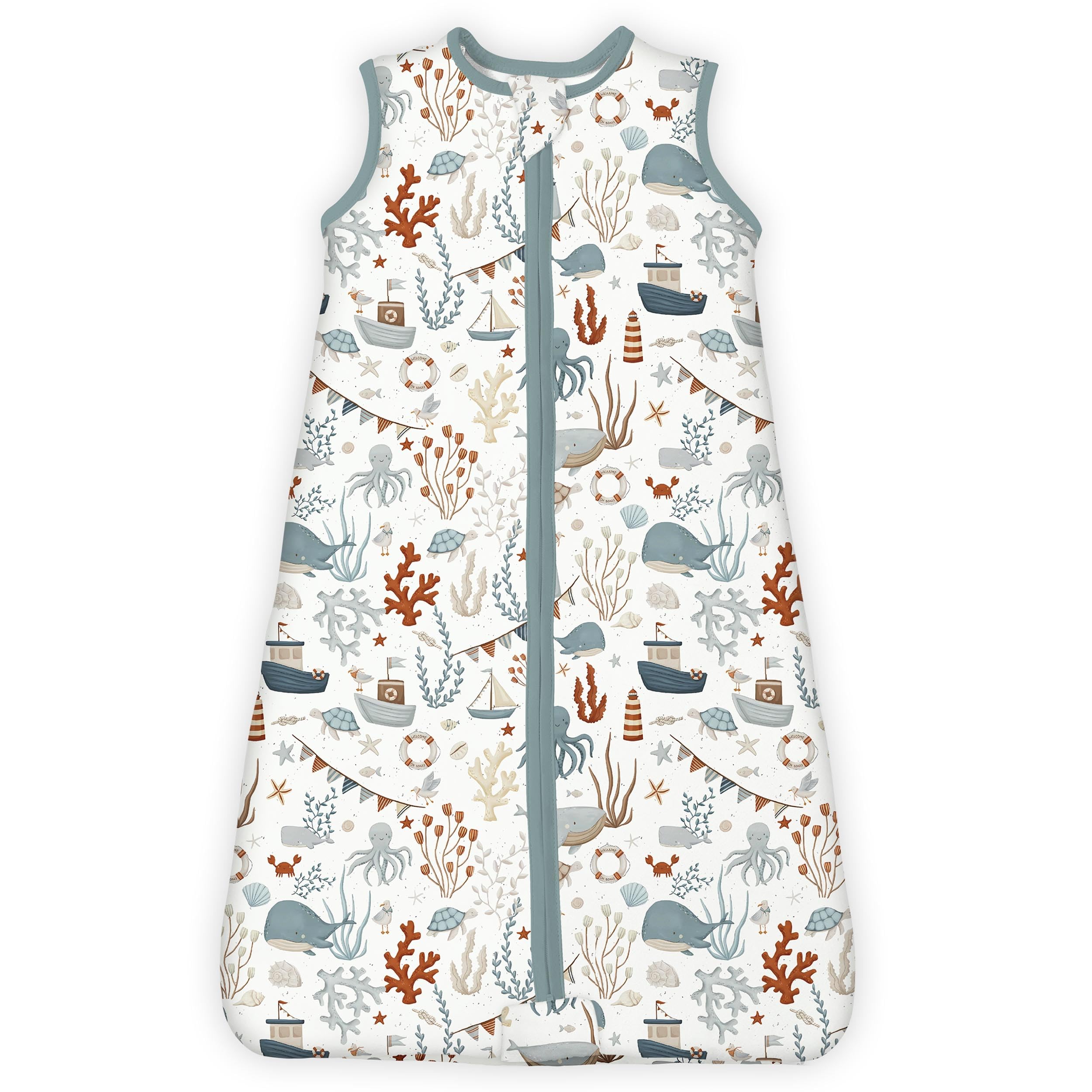 TOTBASIC toddler sleep sack front view with sleeveless design for easy movement and coziness.