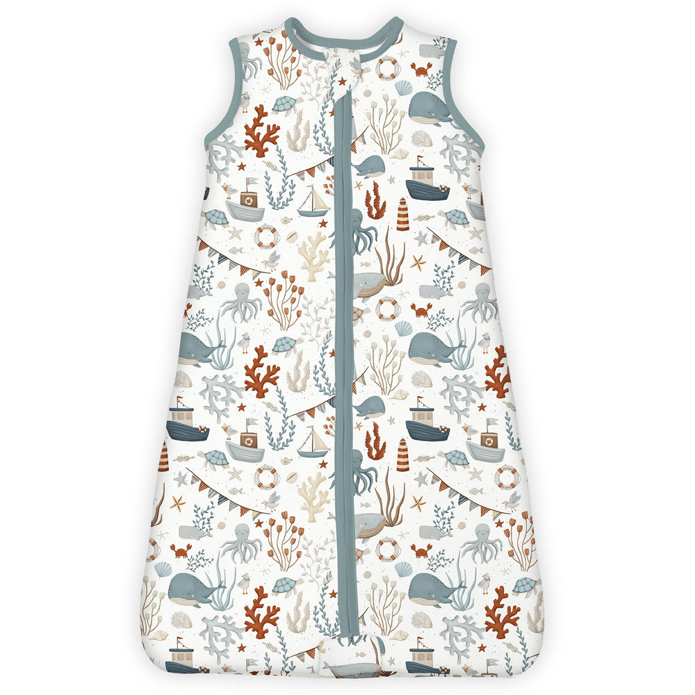 TOTBASIC toddler sleep sack front view with sleeveless design for easy movement and coziness.