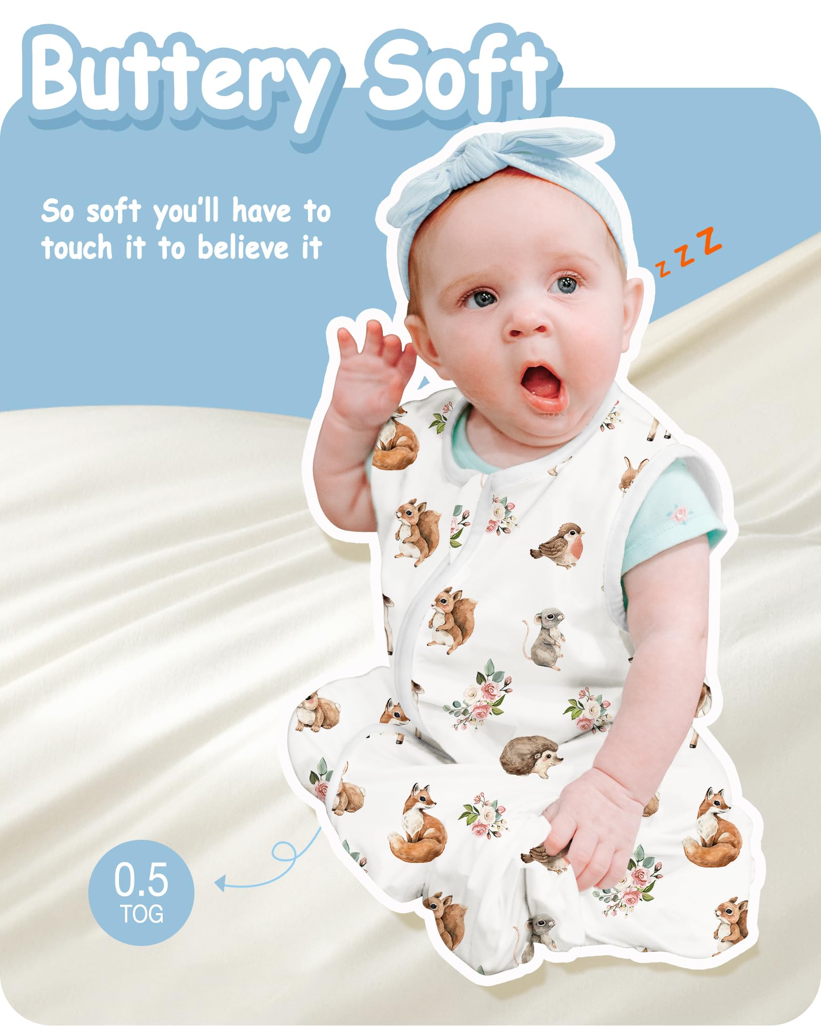 TOTBASIC toddler sleep sack hip-room design supports movement without drafts or kicks.