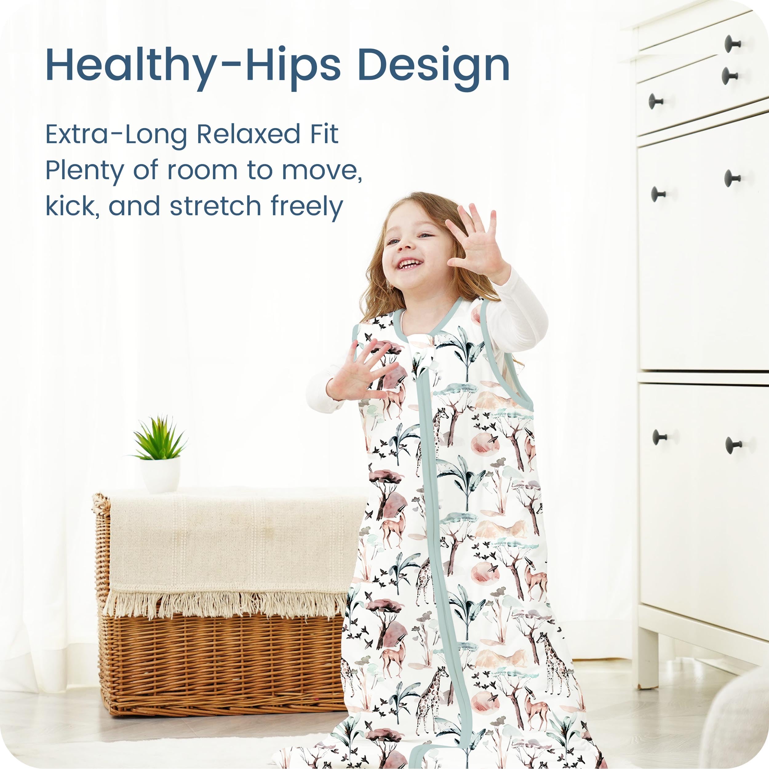TOTBASIC Sleep Sack offers cute, kid-friendly print designs for nursery style.