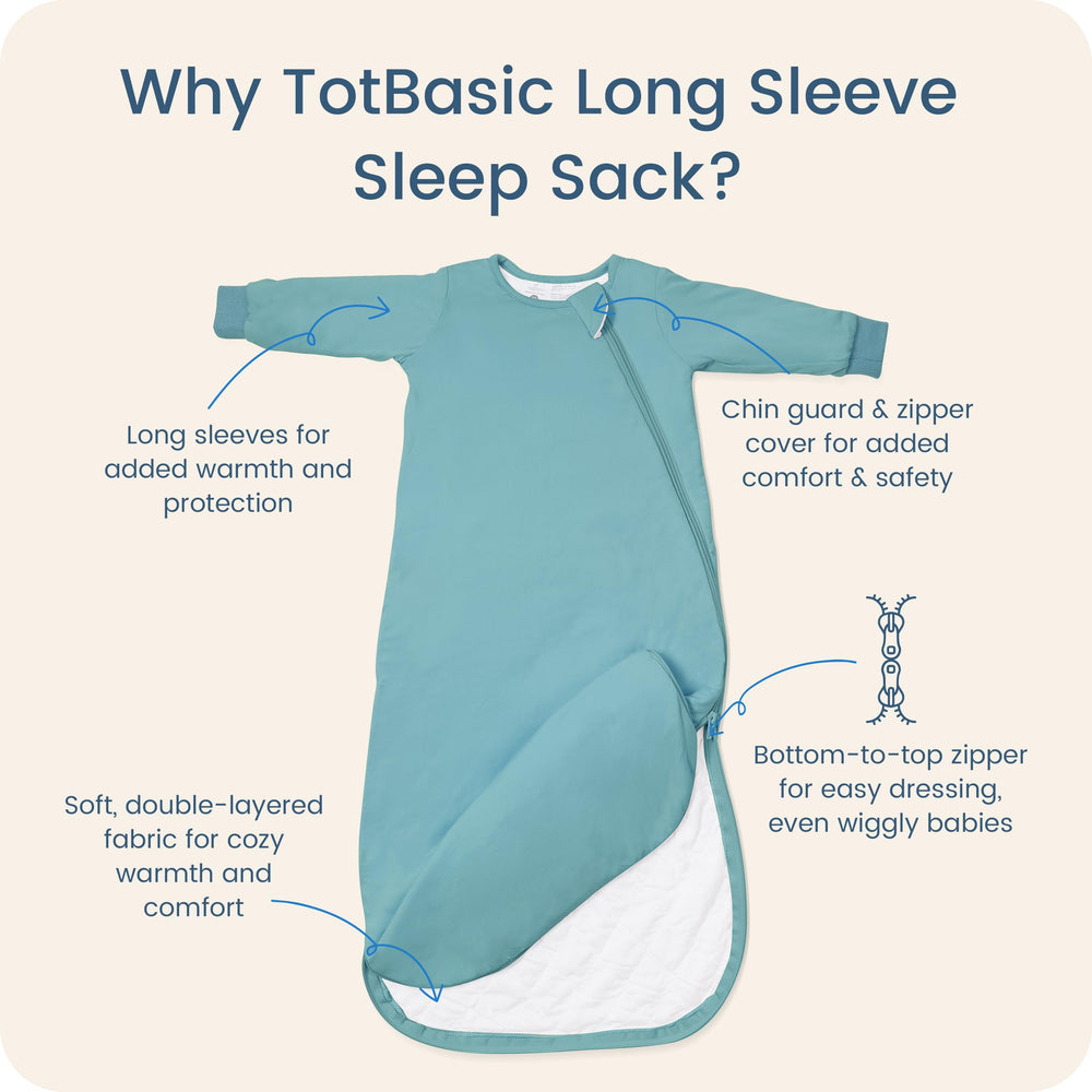 TOTBASIC wearable blanket slate with 2-way zipper for easy changes.