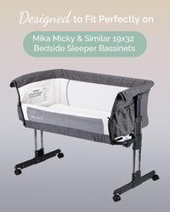 TotCare Mika Micky bassinet sheets in Sage color delivering breathable comfort for all-night rest