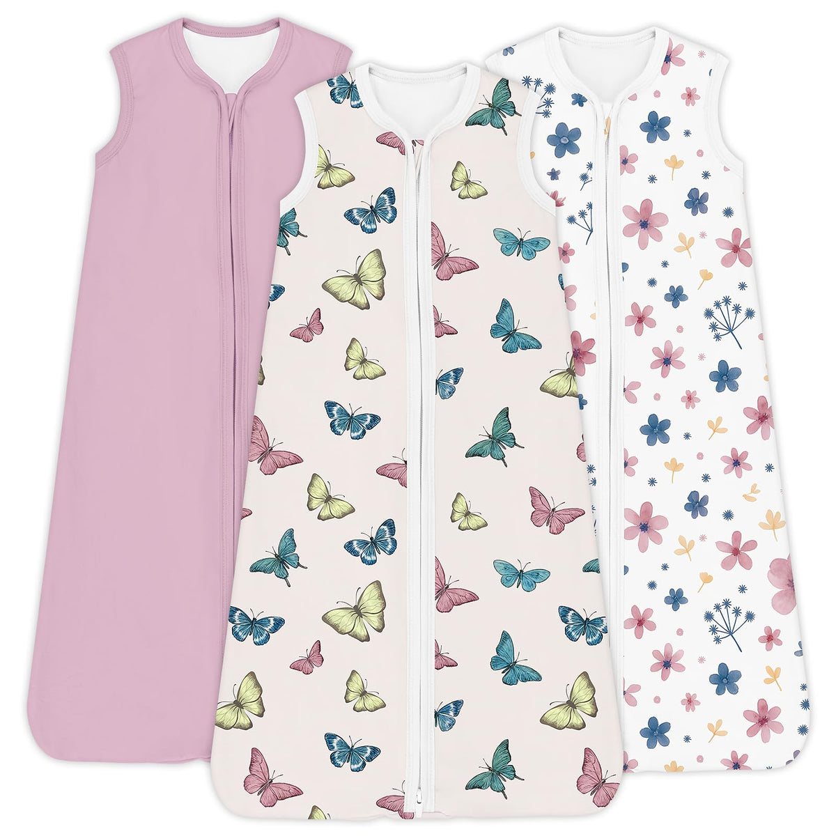 Totchill baby sleep sack 3-pack packshot showing soft, breathable fabric for safe sleep