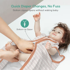 TOTCHILL baby sleep sack hip-friendly design promotes safe, natural movement during sleep.