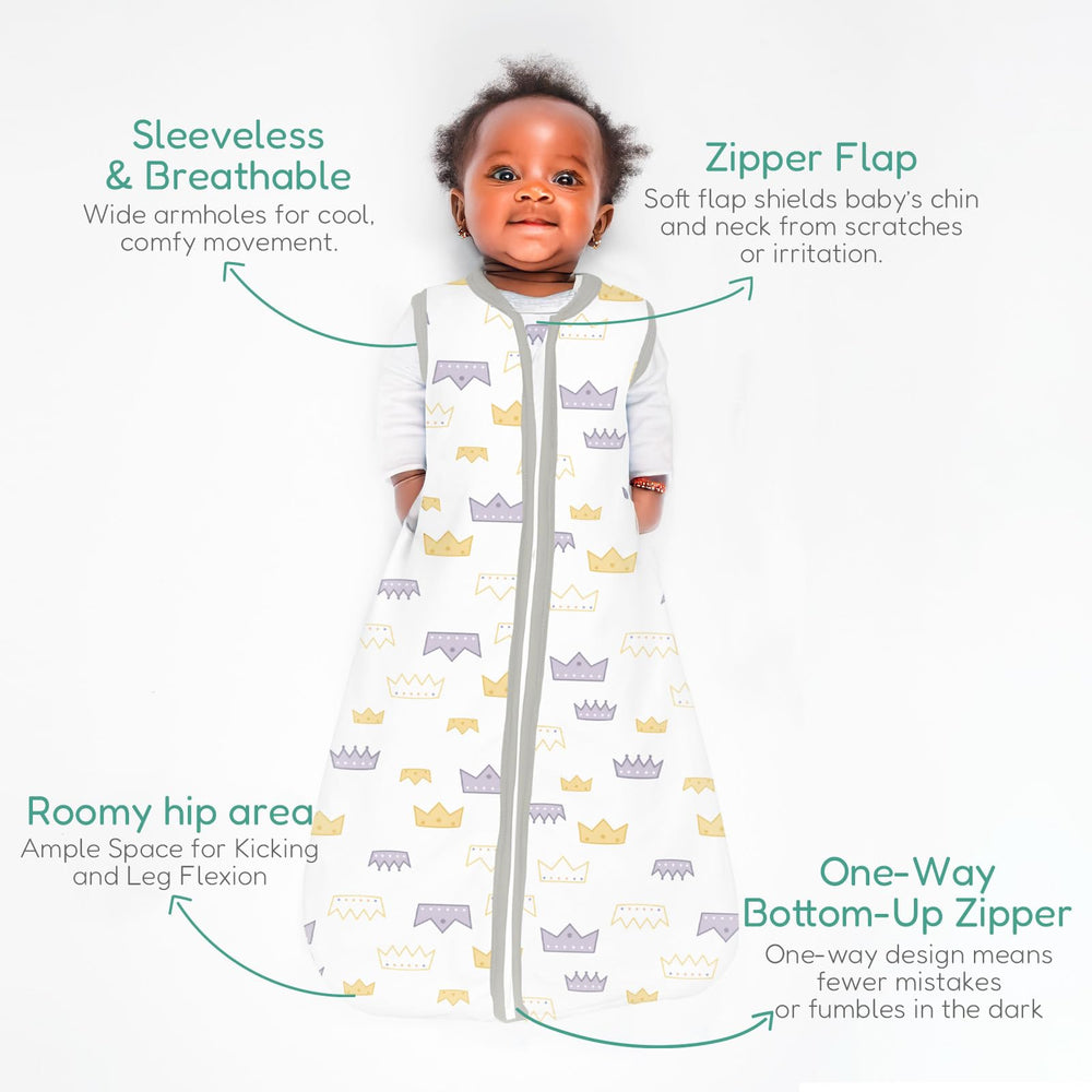 Totchill baby sleep sack bottom-up zipper for quiet changes