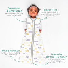 Totchill baby sleep sack bottom-up zipper for quiet changes