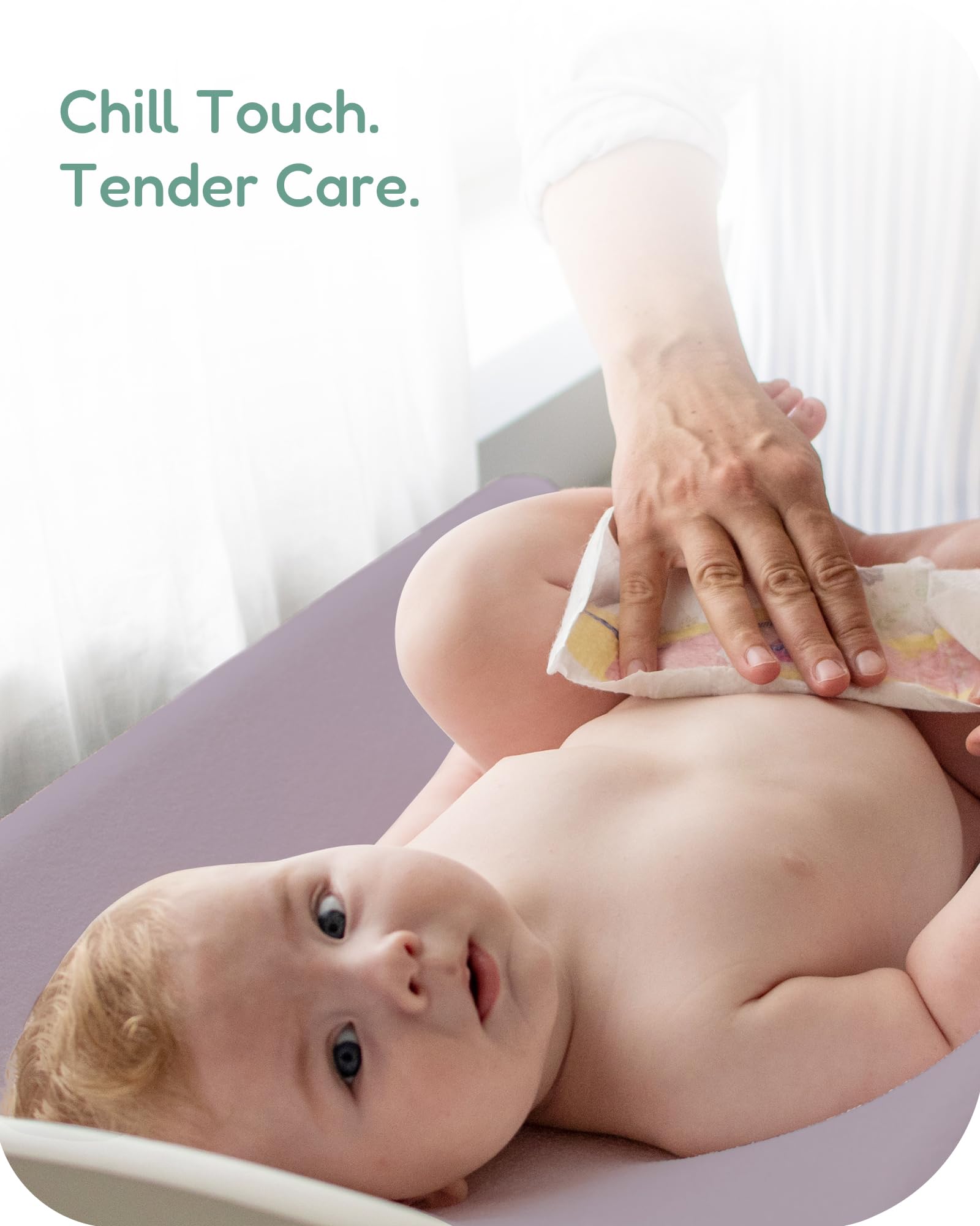 TotChill changing pad cover breathable jersey knit helps regulate temperature for year-round comfort.