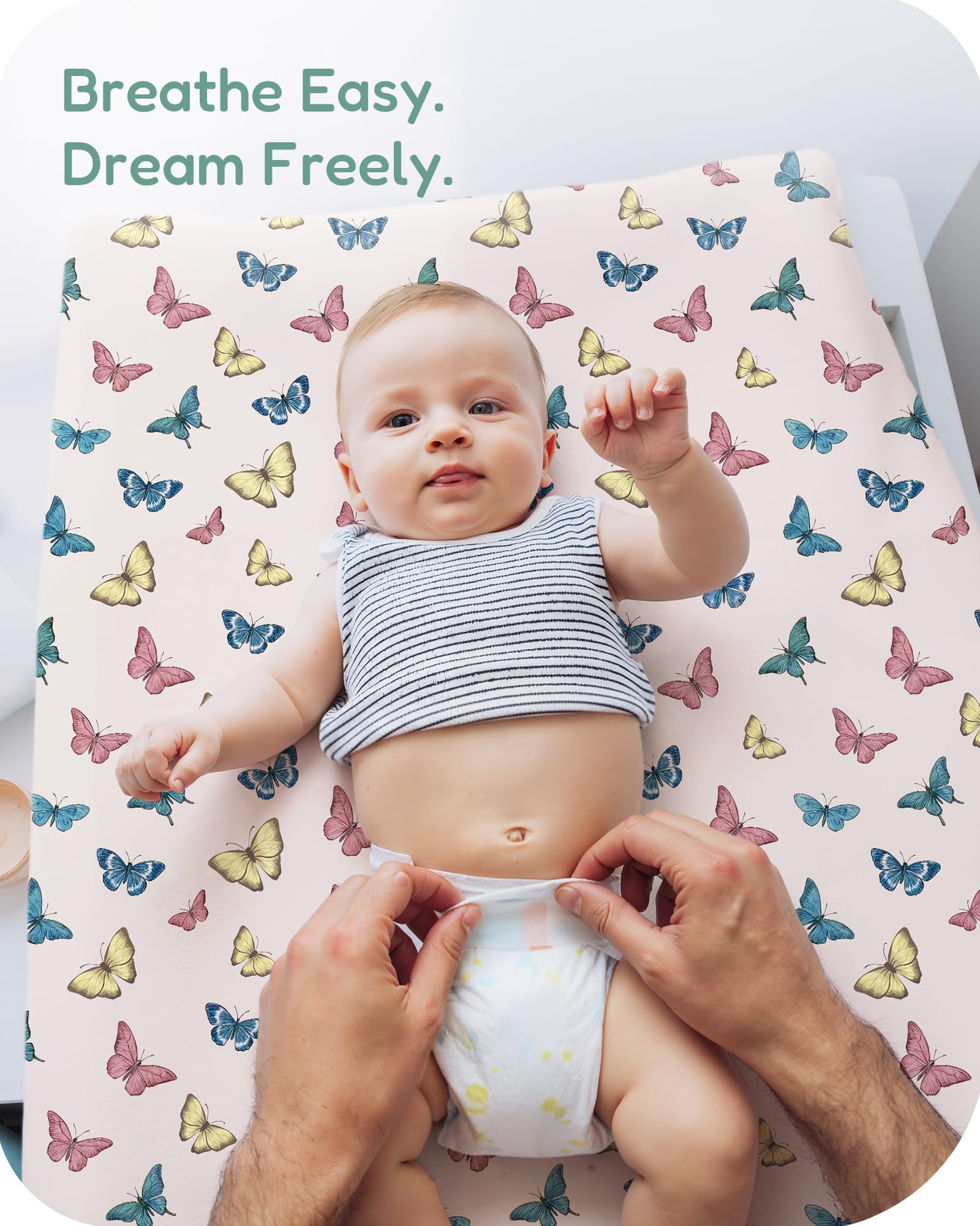 TOTCHILL changing pad cover two-color design complements nursery style
