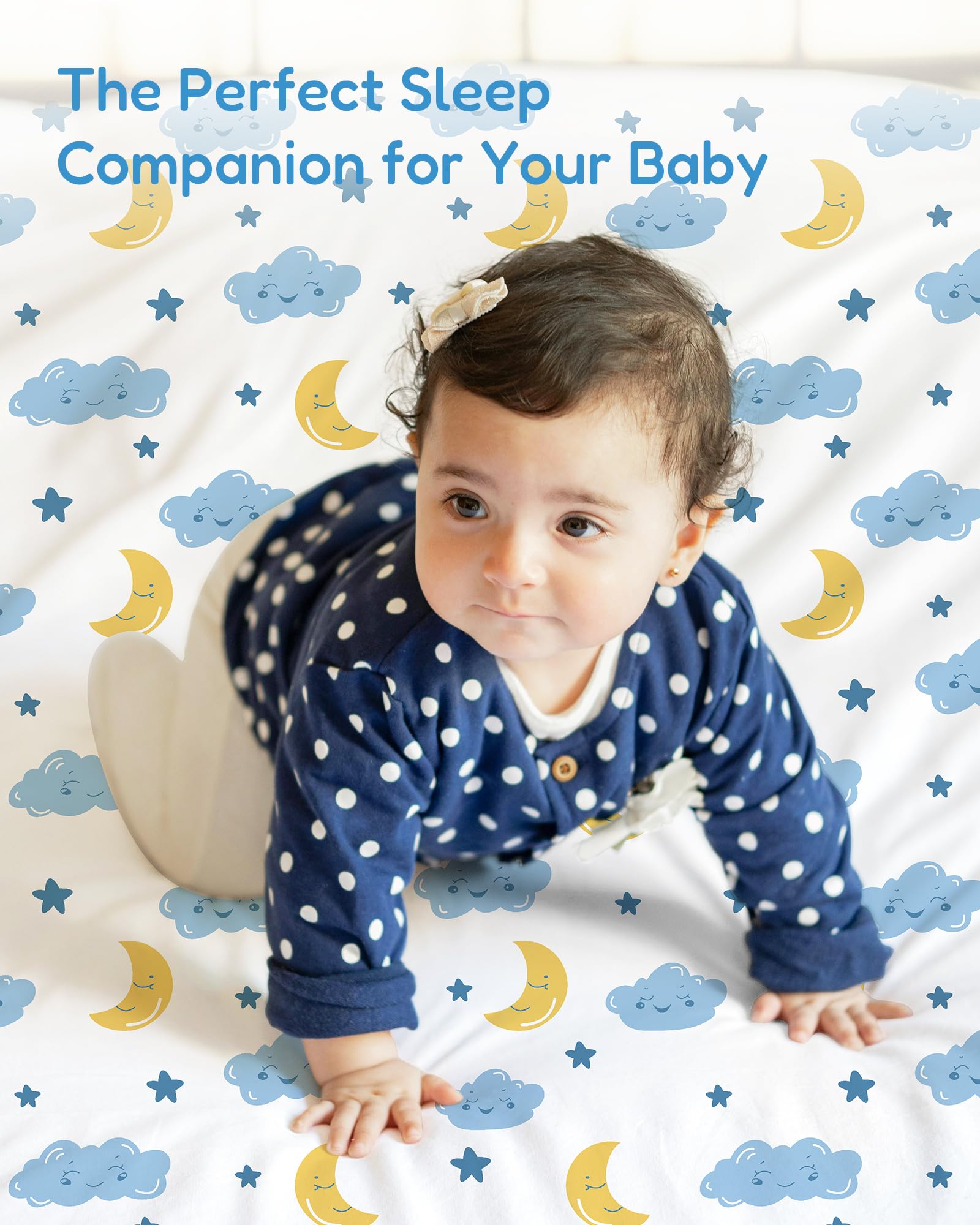 TotChill crib sheet with elastic edge for easy on-off
