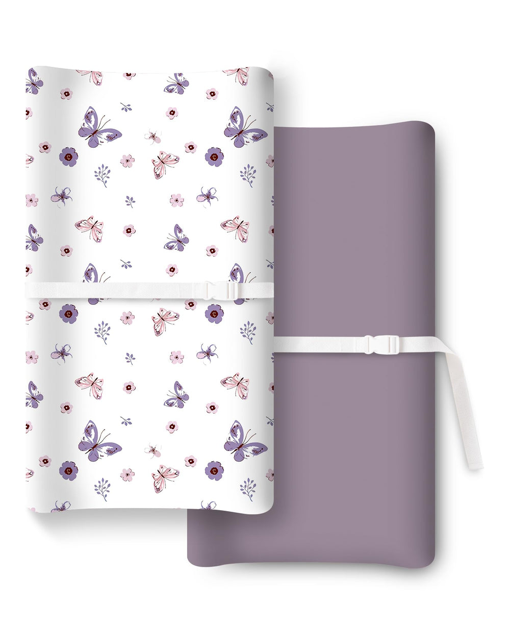 TotChill extra stretchy changing pad cover two-color design adds playful style to diaper changes.