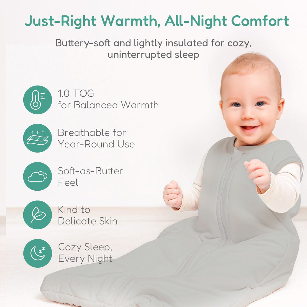 TOTCHILL sleep sack bat motif supports easy movement during sleep