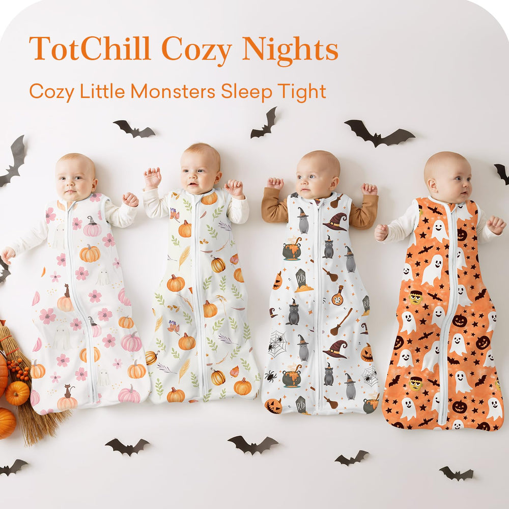 TOTCHILL sleep sack black cat pattern for breathable nighttime wear