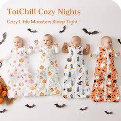 TOTCHILL sleep sack black cat pattern for breathable nighttime wear