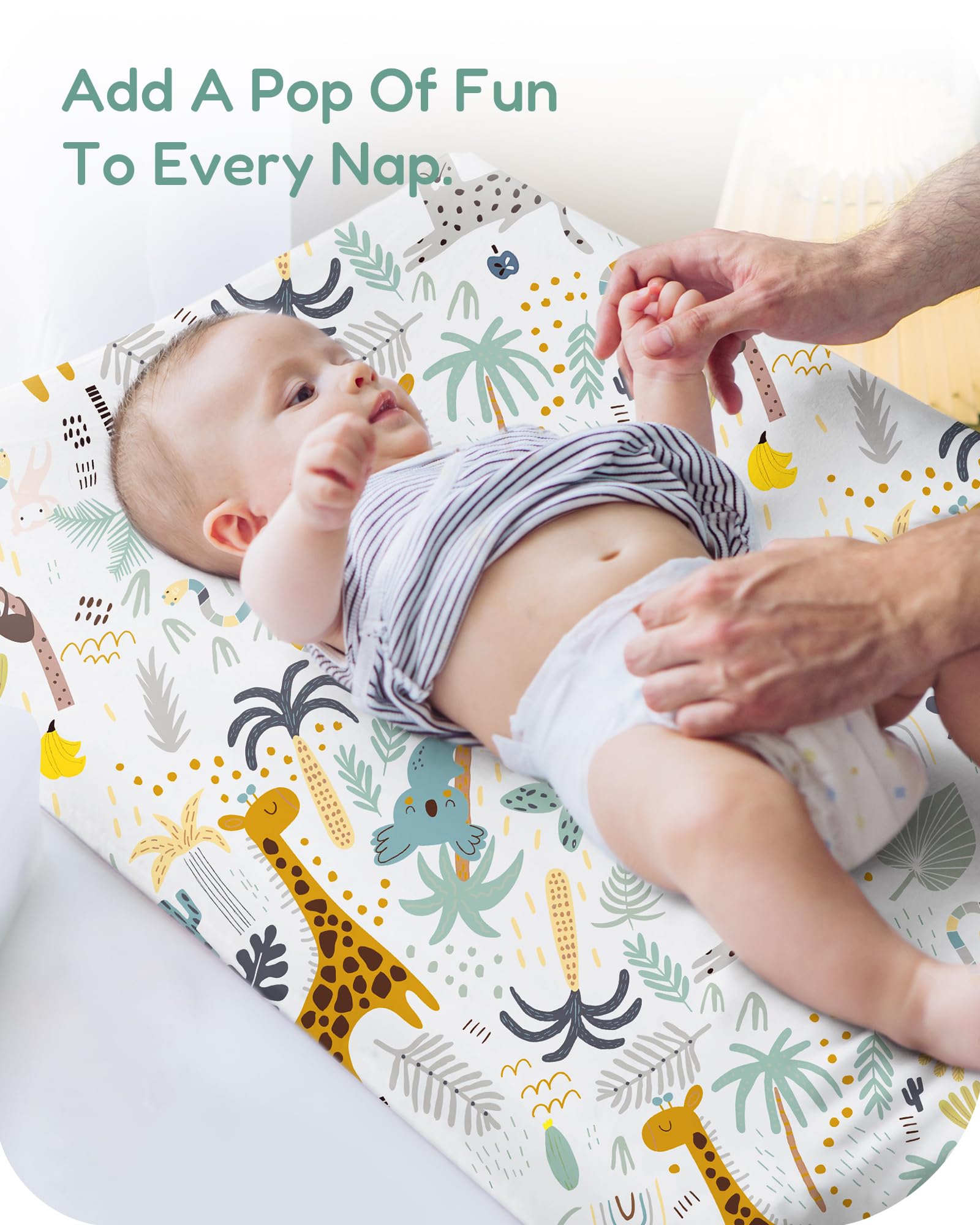 TotChill premium-soft jersey-knit cover delivers a cozy surface during every diaper change.