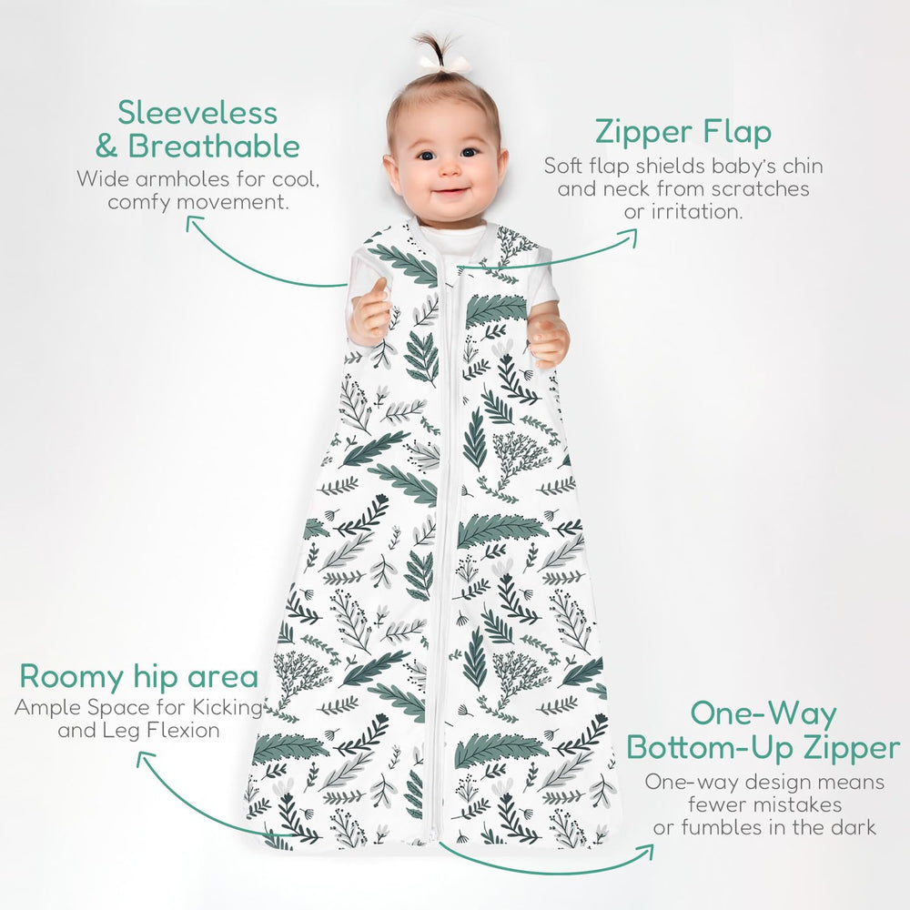 TOTCHILL bottom-zip sleep sack enables quick diaper changes without undressing.