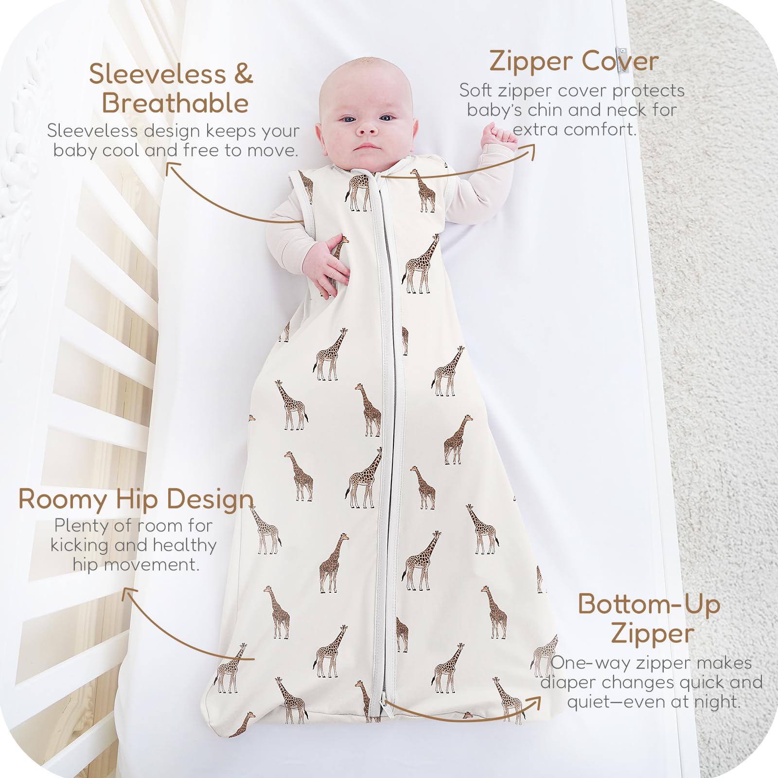 TOTCHILL snug-fit design keeps baby warm while allowing natural movement.
