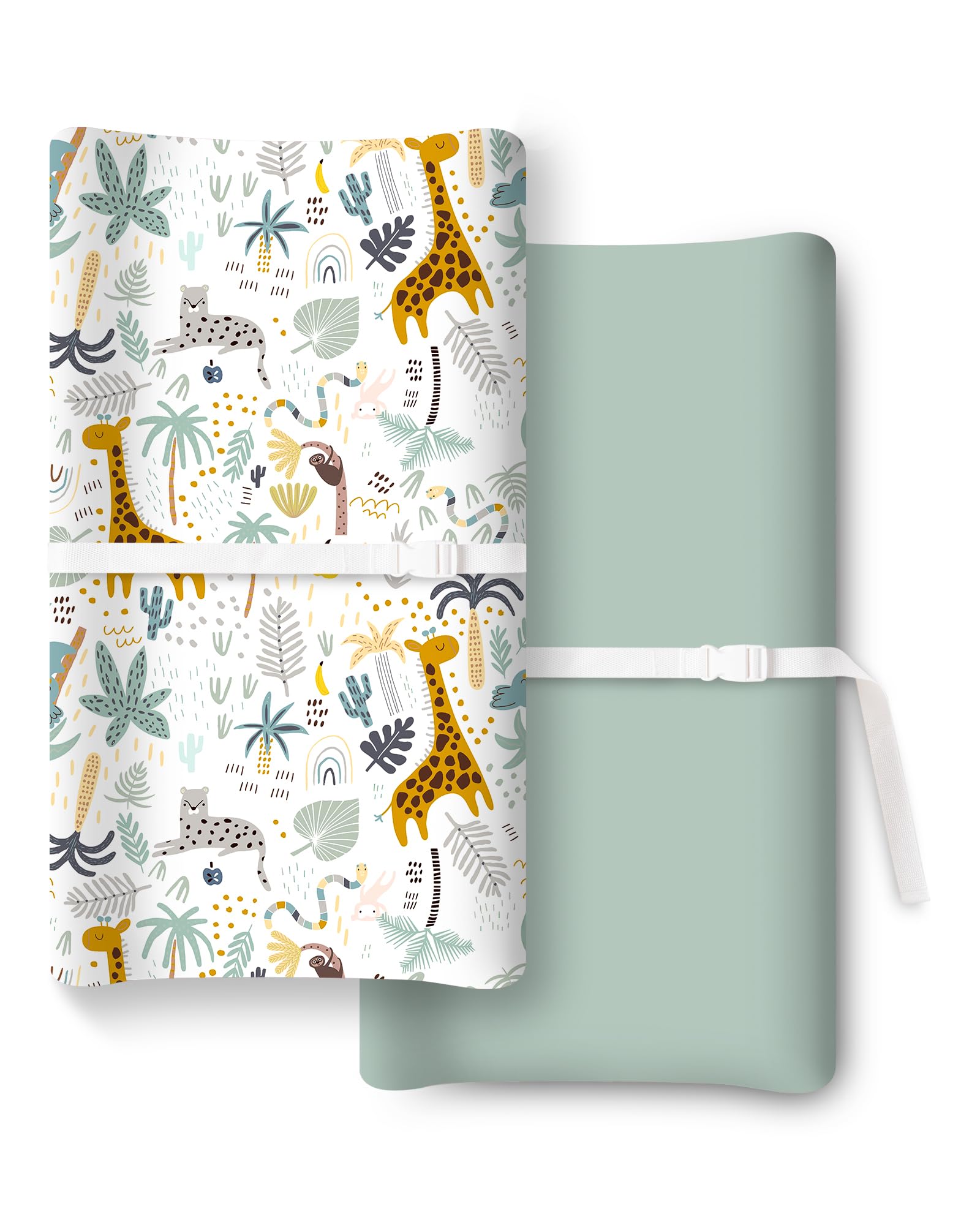 TotChill two-color-design changing pad cover adds gender-neutral style for diaper changes.