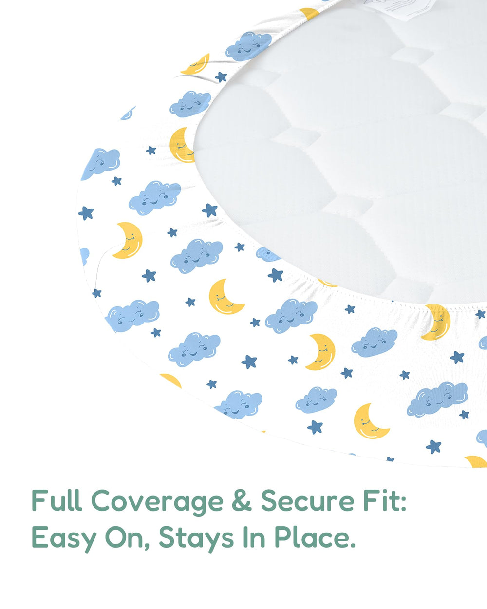 TotChill unisex prints in Cloud Blue coordinate with any nursery palette