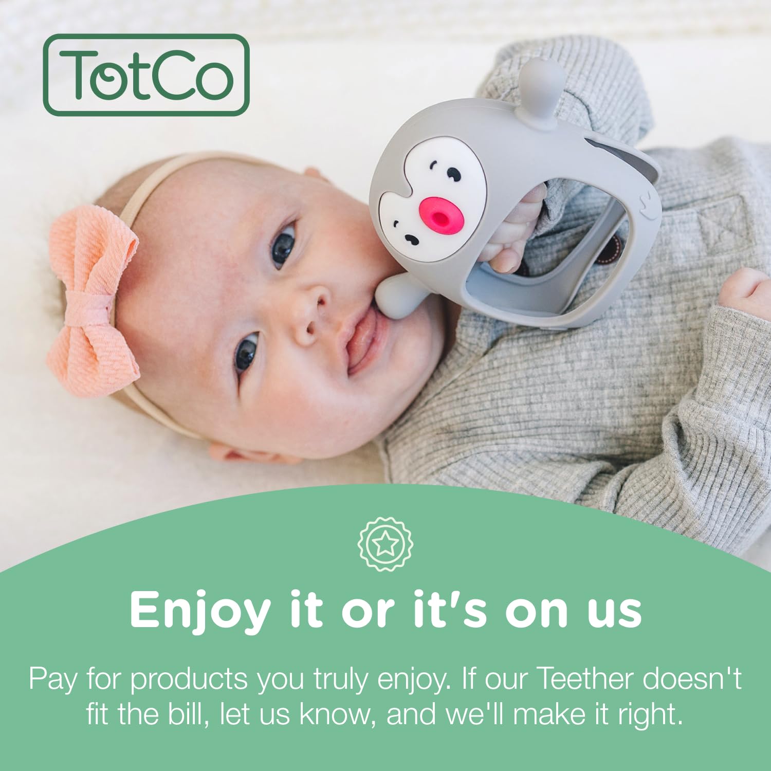TOTCO on-the-go baby toy fits in a diaper bag for busy parents.