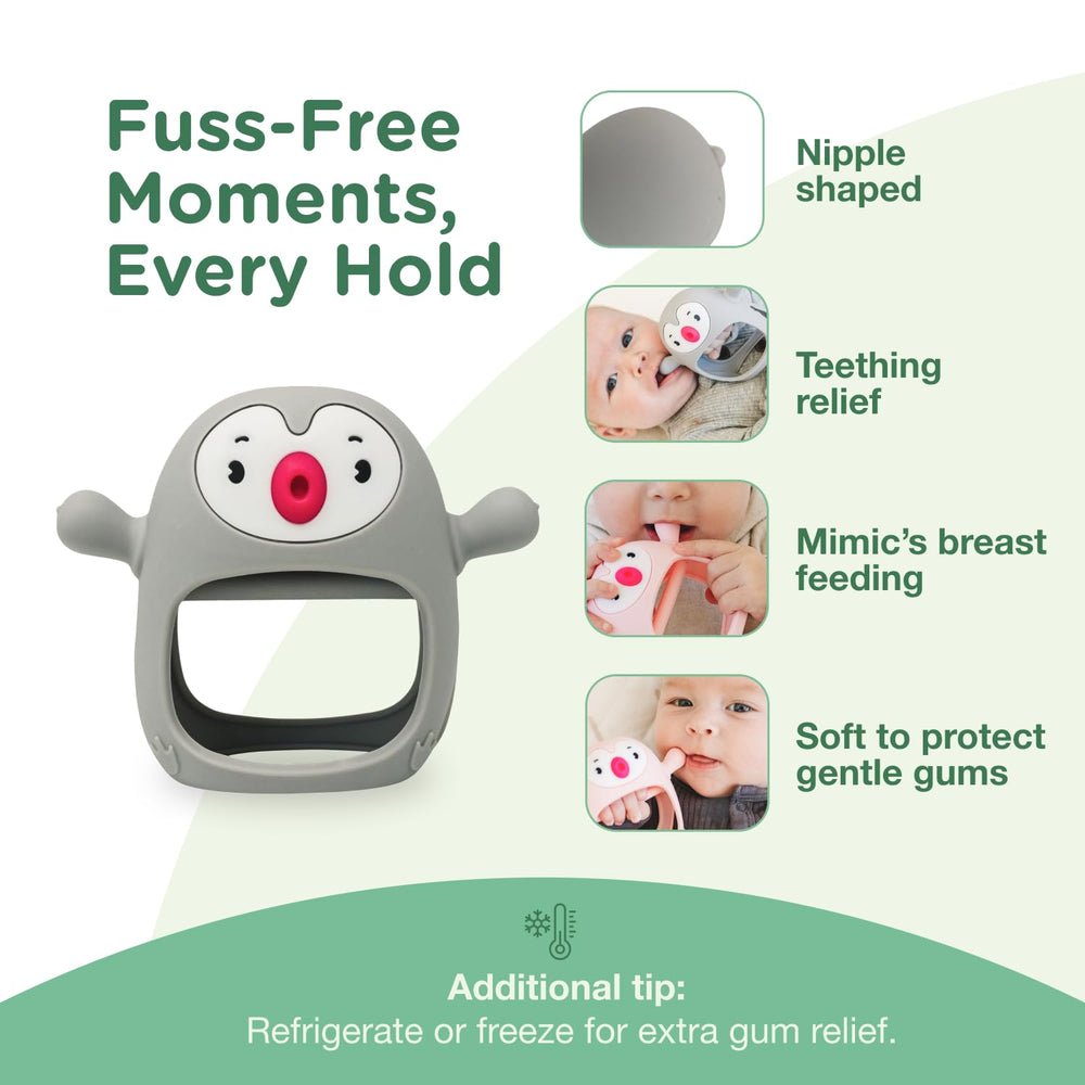 TOTCO soft silicone teether gums offering gentle relief for teething.