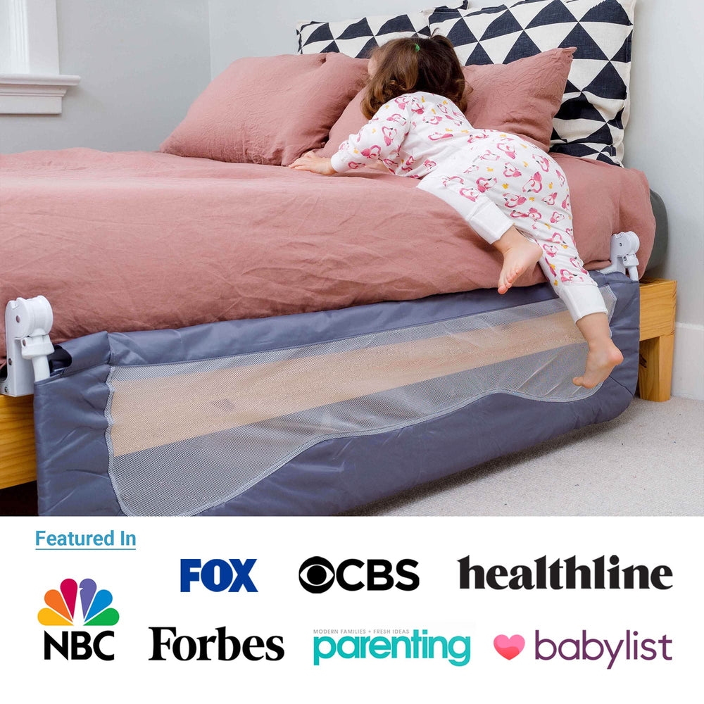 TotCraft bed rail washable mesh fabric demonstrates easy cleaning after use
