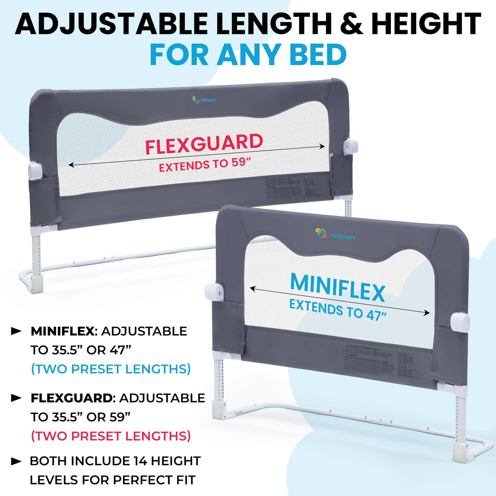 TotCraft Flexguard height levels deliver 14 adjustable positions for tailored coverage