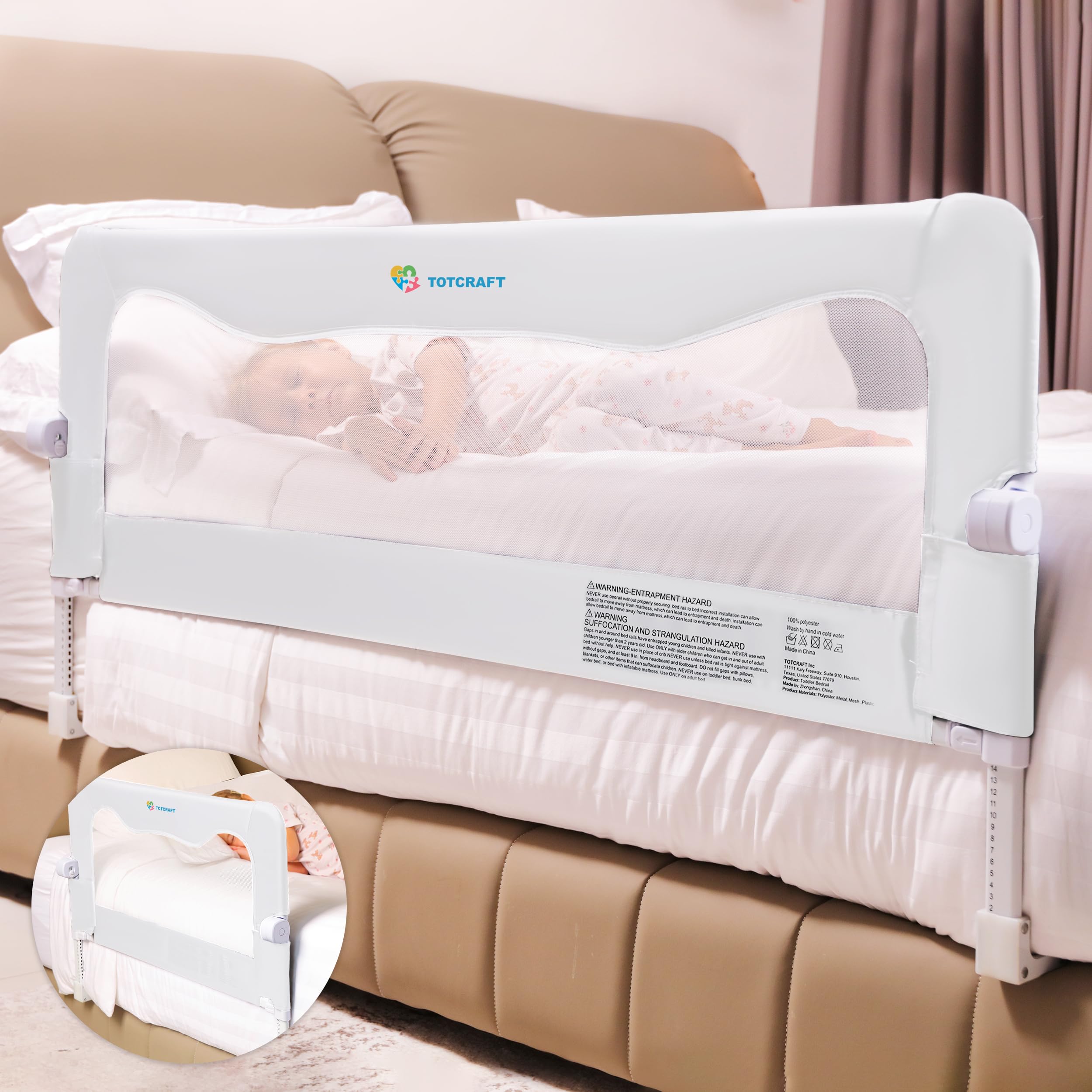 TotCraft FlexGuard white finish complements any nursery