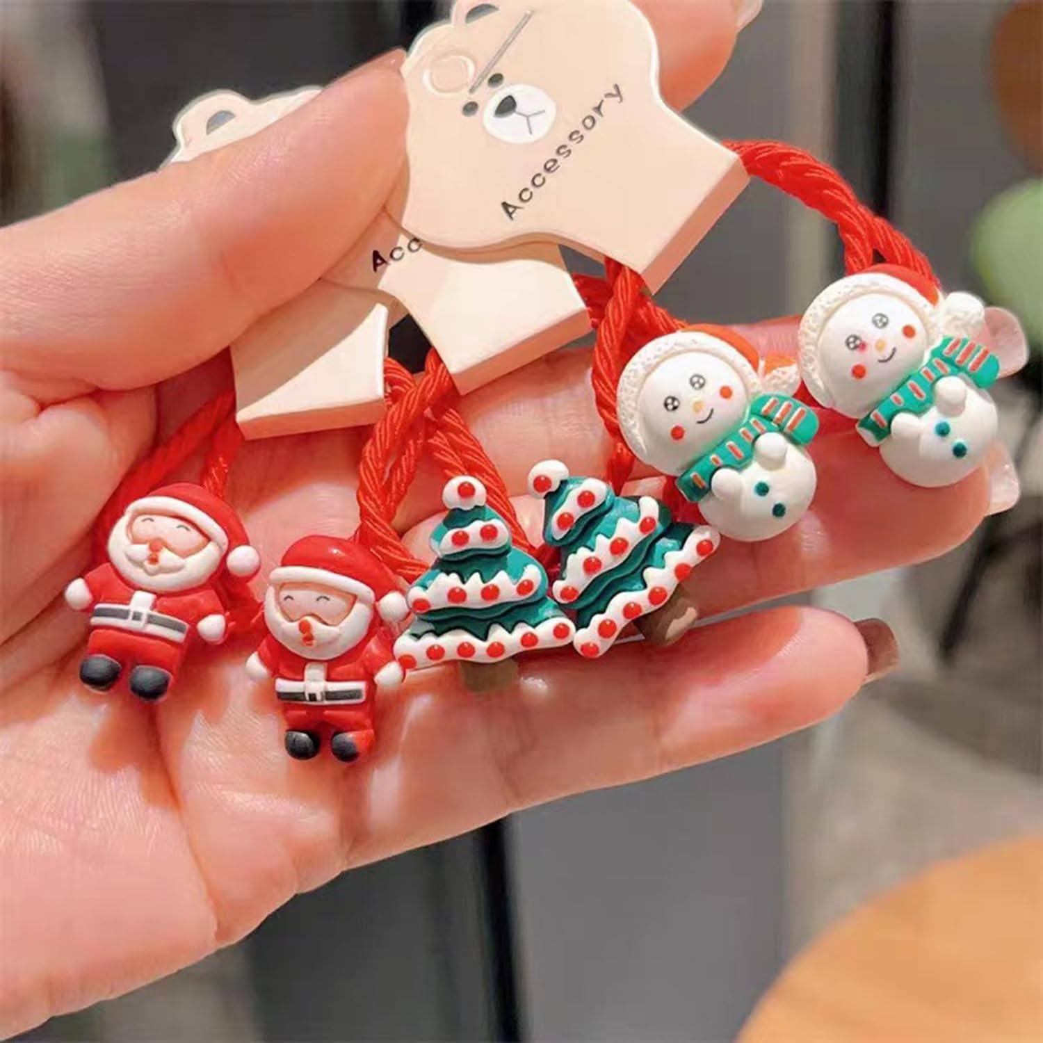 Totelux Christmas Tree hair ties provide eye catching accessory for festive updos.