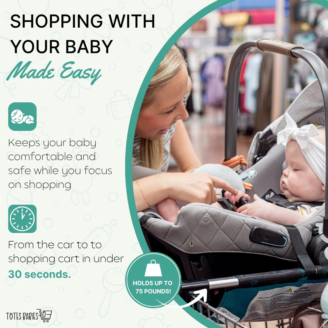 Totes Babies universal-fit design demonstrates secure compatibility across major carts.