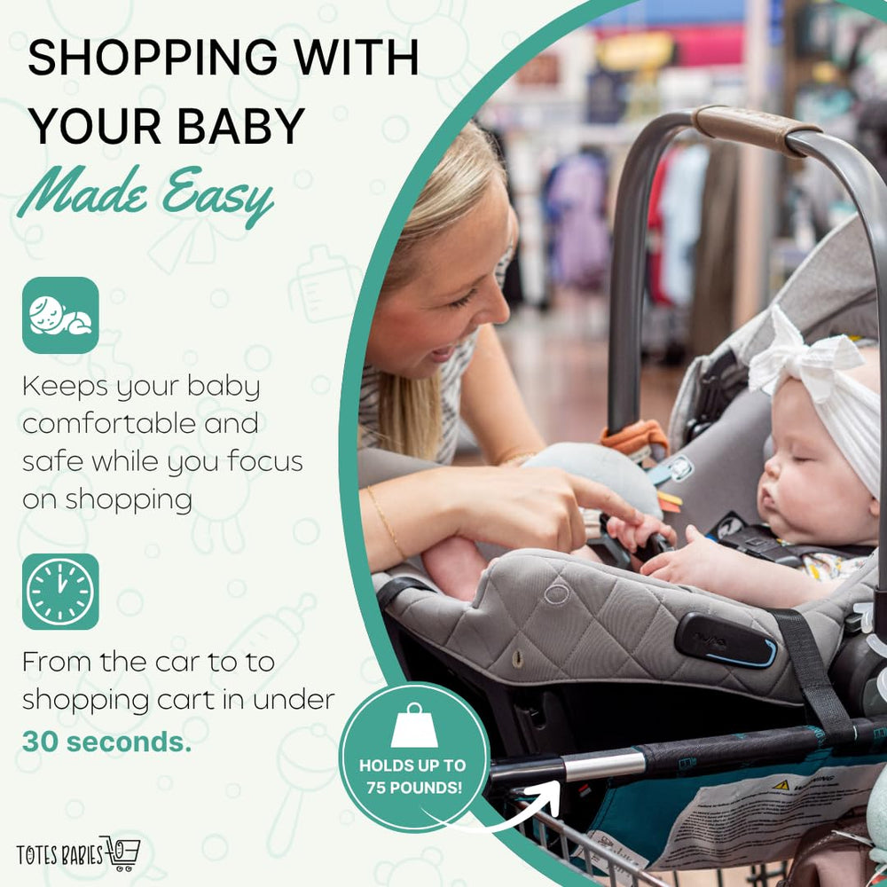Totes Babies universal-fit design demonstrates secure compatibility across major carts.
