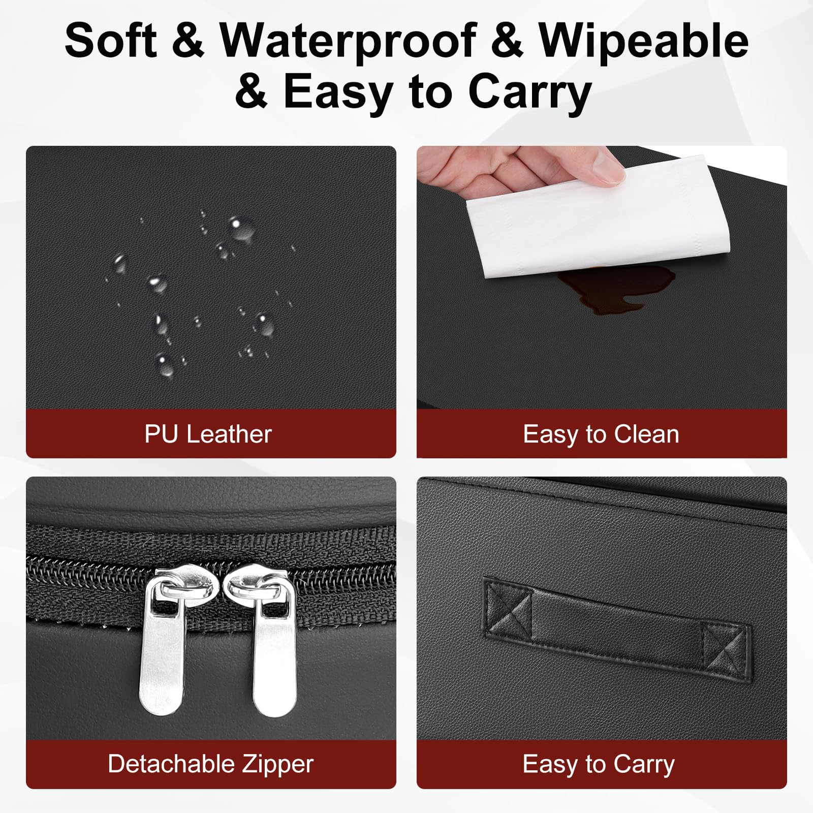 TOTIDYH booster seat detail reveals zipper and handle for quick installation and portability.
