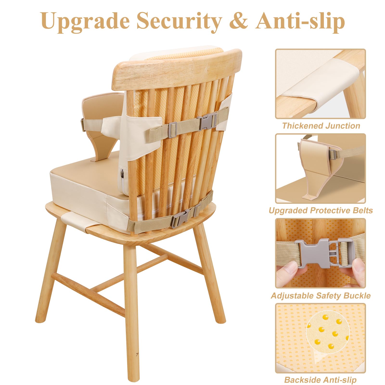 TOTIDYH booster seat features adjustable straps for secure, custom fit.