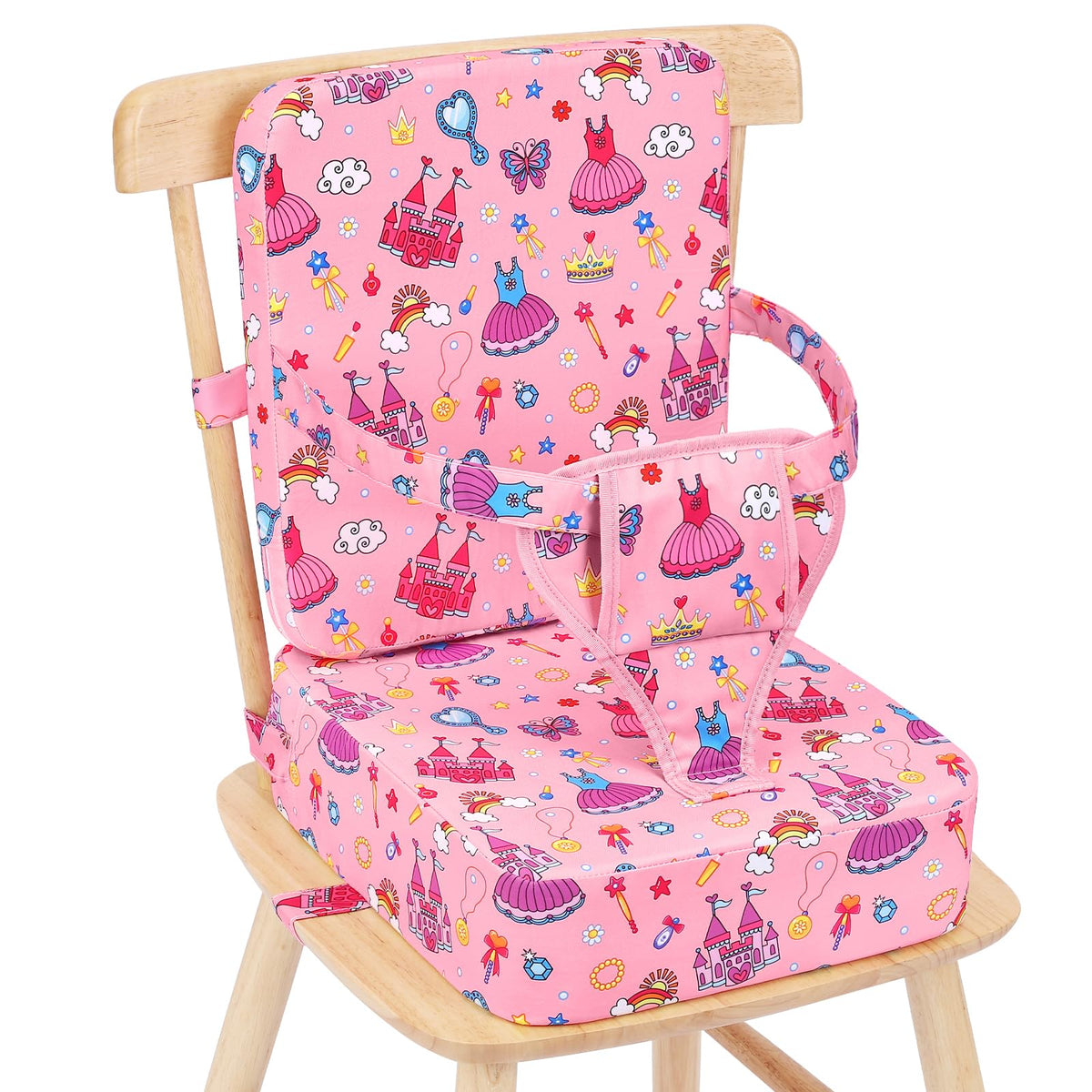 TOTIDYH toddler booster seat backrest secures meals with comfortable support.
