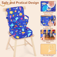 TOTIDYH Toddler Booster Seat non slip base prevents sliding during meals.