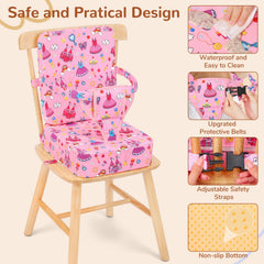 TOTIDYH booster seat with non-slip base keeps toddlers seated safely.