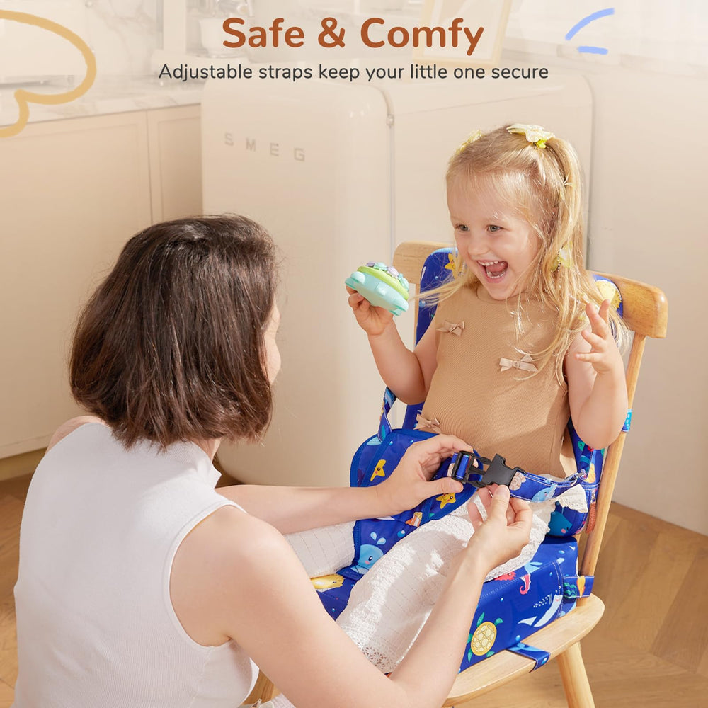 TOTIDYH Toddler Booster Seat waterproof cover wipes clean after spills.