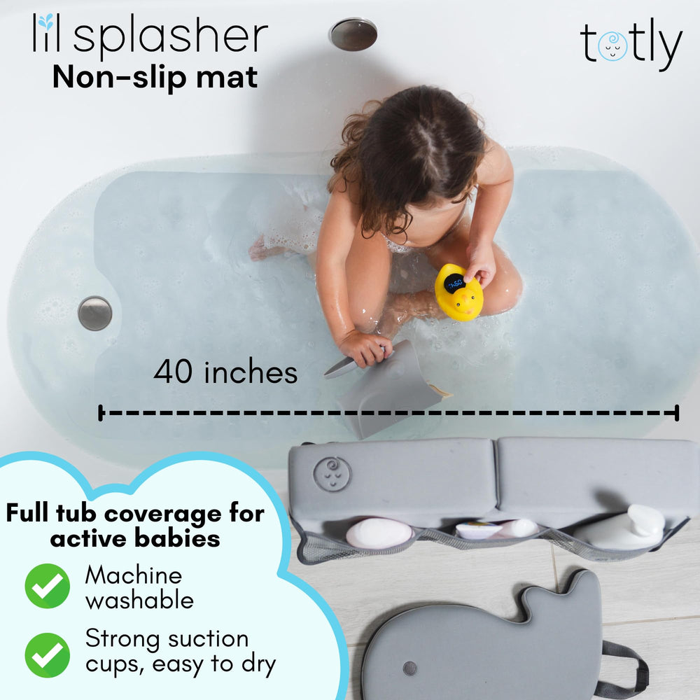 totly baby bath set soft-touch closeup highlighting gentle materials.