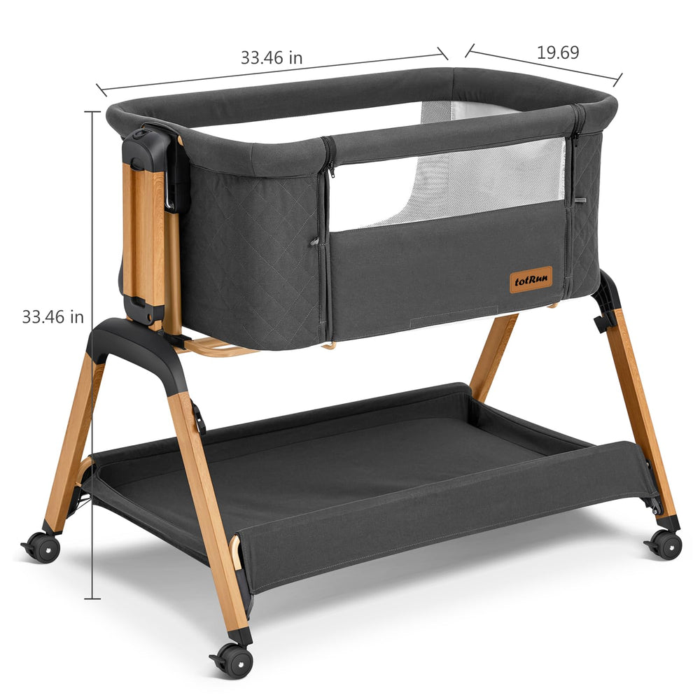 TotRun bassinet bedside sleeper black multi-function use as bassinet or play area.