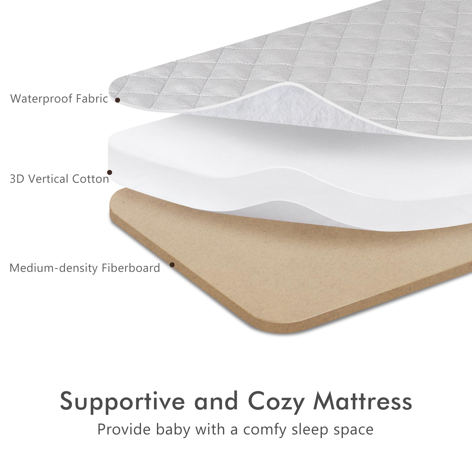 TotRun bassinet bedside sleeper pink mattress closeup highlights soft breathable sleep surface