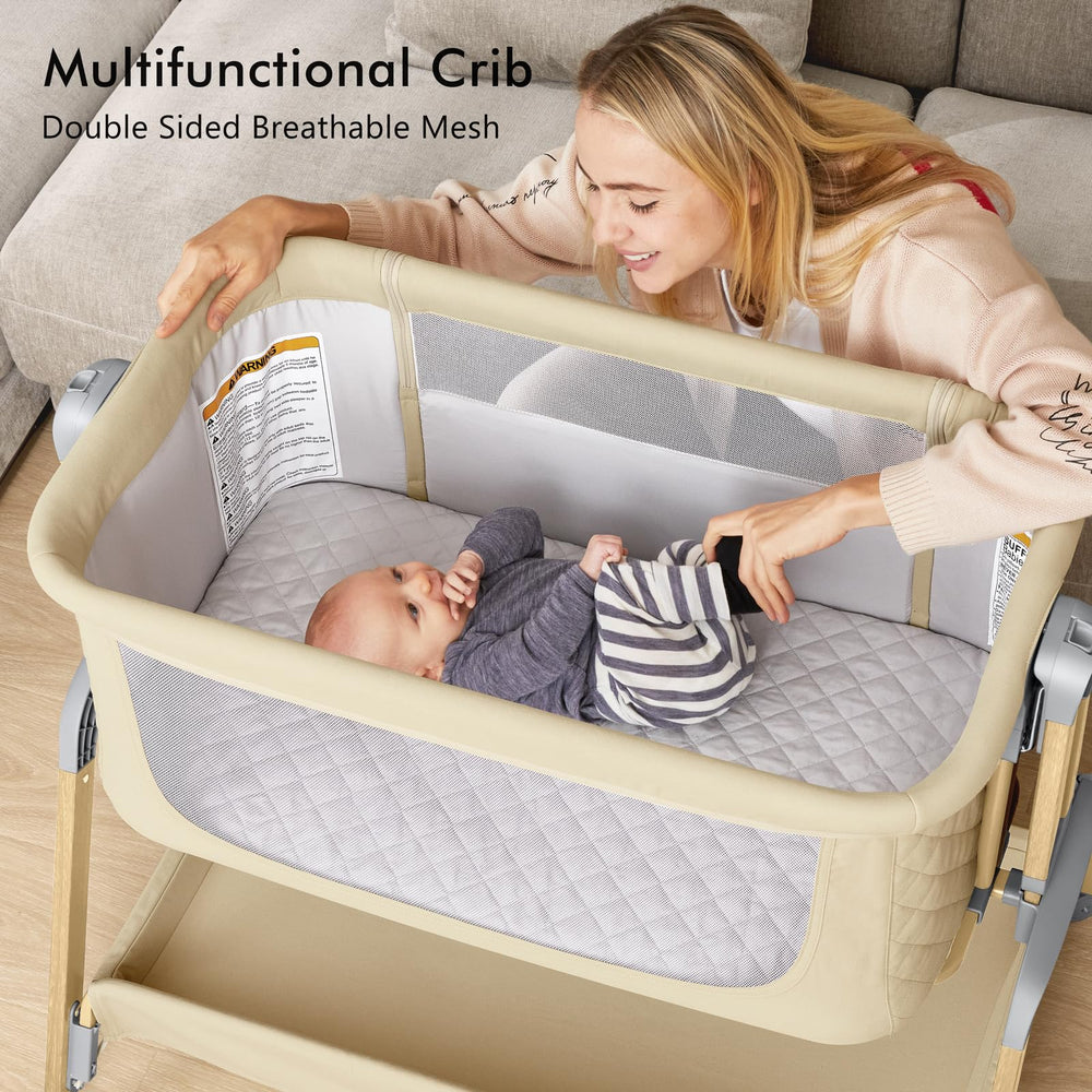 TotRun bassinet bedside sleeper soft breathable mattress for newborn comfort.