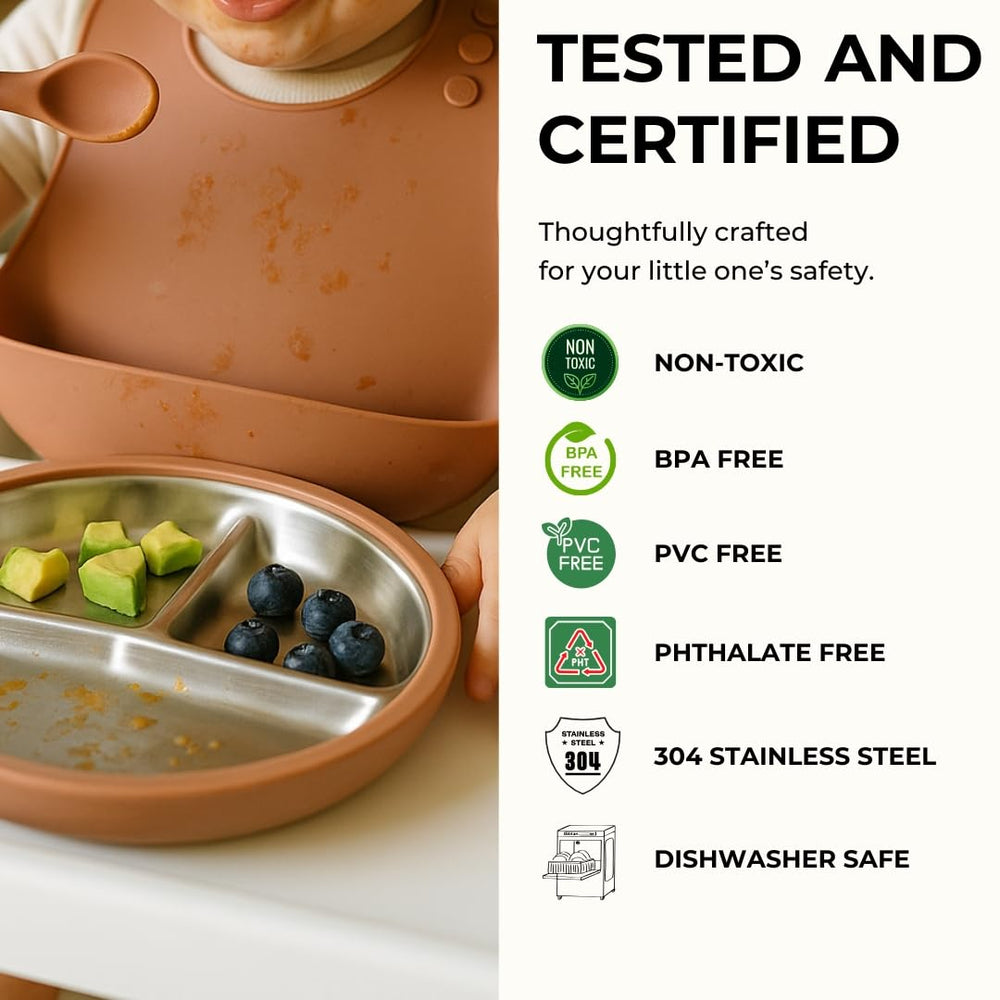 TOTS GROUND TinyBites Duo dishwasher-safe plates simplify daily cleaning