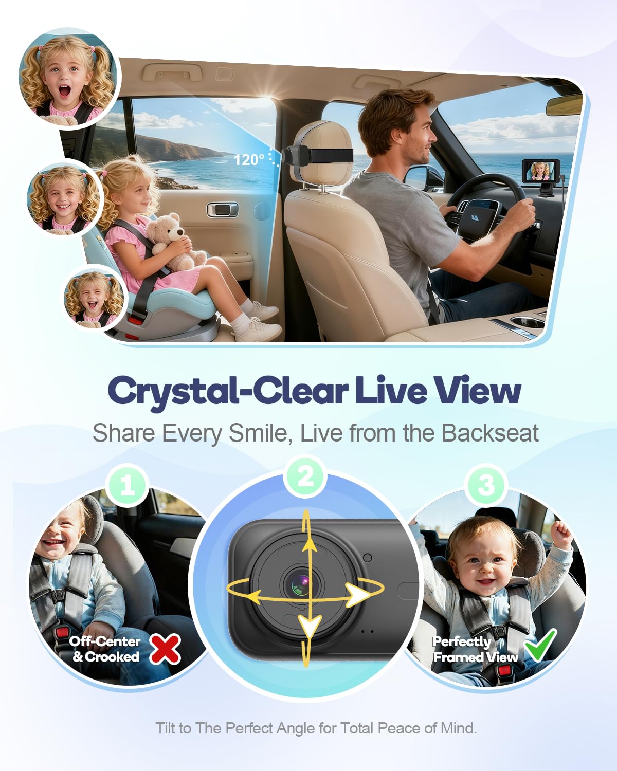 Totsafe 4x digital zoom allows close-up checks on baby's expressions.