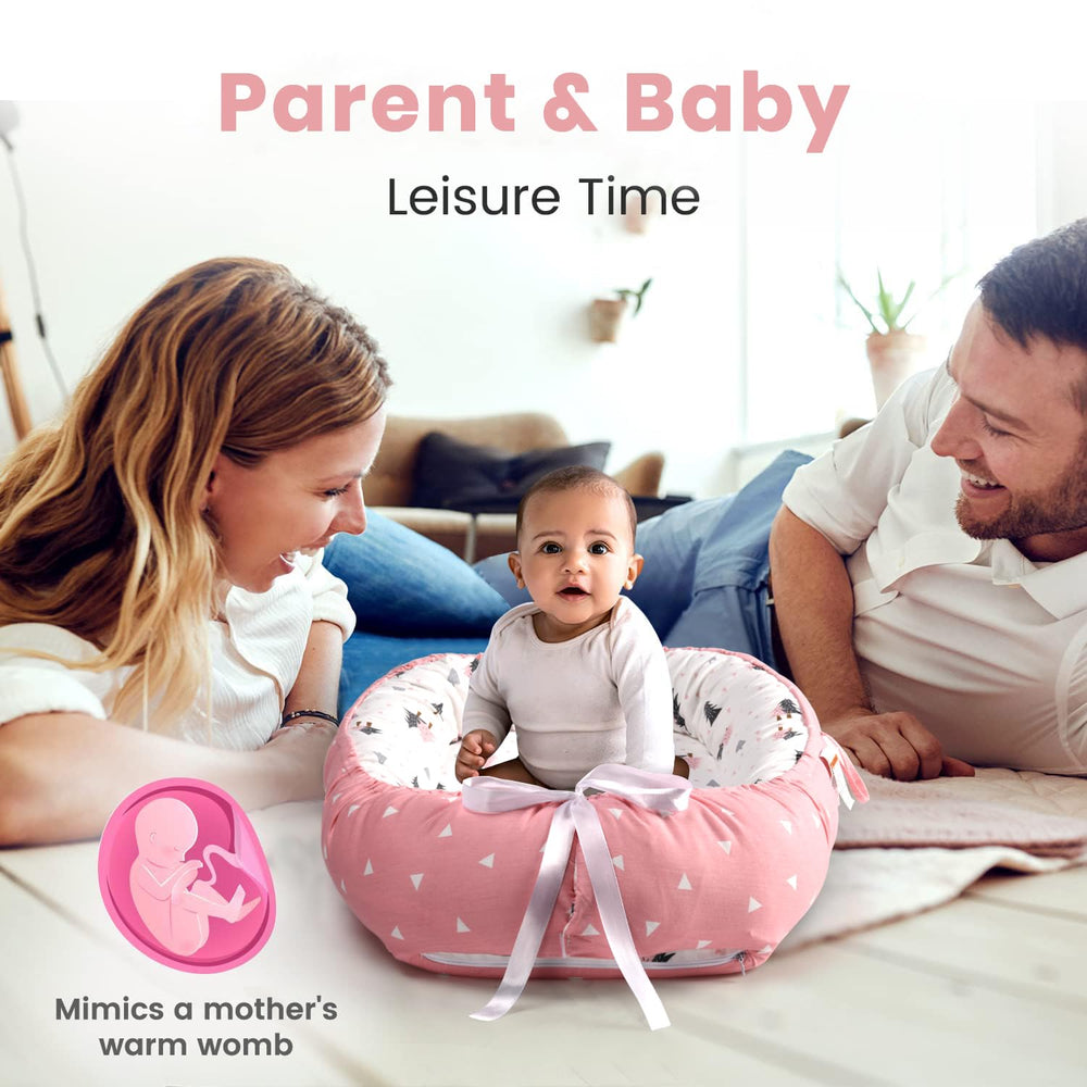 Totsi baby lounger breathable materials promote safe, cool rest for babies.